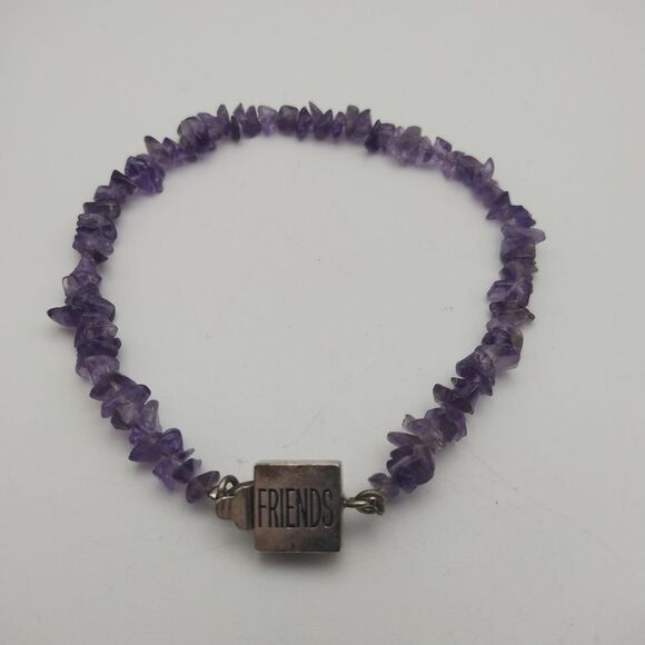 Sterling silver 925 stamped amythest‎ stone bracelet B0205 - Picture 2 of 4